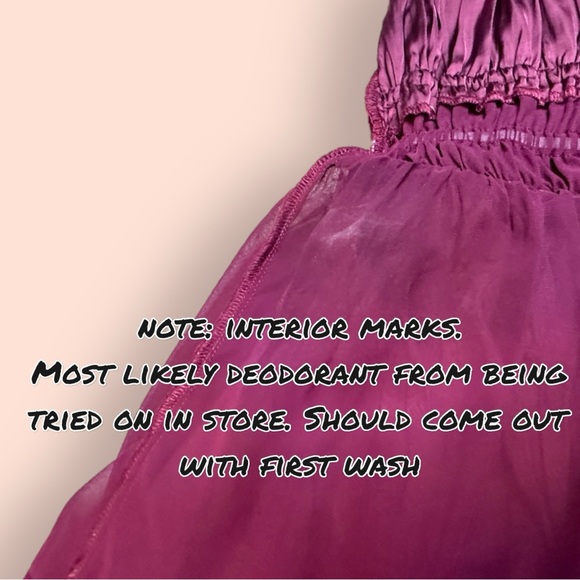 IR NWT Vernacular Satin Like Spaghetti Strap Dress in Deep Maroon. Size Small 💃 - Picture 14 of 14